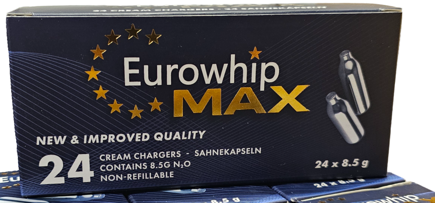 Lustgaspatroner Eurowhip MAX 8.5g (24 Pack)
