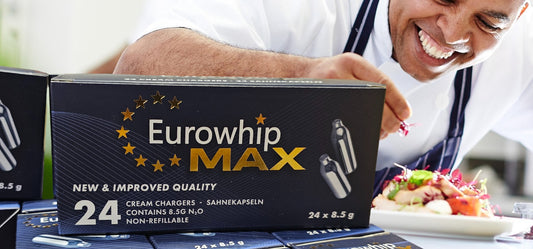 Eurowhip lustgaspatroner till kreativitet i hemmaköket och perfekt för gourmetdesserter.